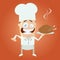 Funny cartoon chef with roast
