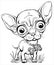 Funny cartoon chihuahua puppy for coloring