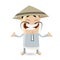 Funny cartoon Chinese man