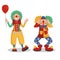 Funny cartoon circus clowns.