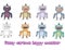 Funny cartoon colored write hand made draw doodle monster aliens happy