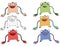 Funny cartoon colored write hand made draw doodle monster aliens snake