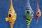 Funny cartoon colorful fish sculpture