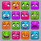 Funny cartoon colorful square faces