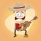 Funny cartoon country singer