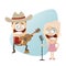 Funny cartoon country singers