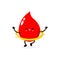 Funny cartoon Cute happy smiling blood drop playing hulahoop, World Blood Donor Day, healthy concept, icon comic character Vector