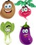 Funny cartoon cute vegetables