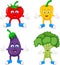 Funny cartoon cute vegetables