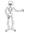 Funny cartoon dancing skeleton. Cute graphics for Halloween.
