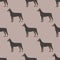 Funny cartoon doberman dog character bread seamless pattern puppy pet animal doggy vector illustration.