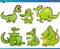 funny cartoon dragons fantasy animal characters set