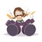 Funny cartoon drummer