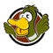 Funny cartoon duck