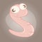 Funny cartoon earthworm