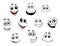 Funny cartoon emotional faces set