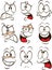 Funny cartoon faces with different expressions