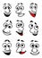 Funny cartoon faces set