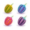 Funny cartoon fantasy fruits, unreal berries set