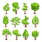 Funny cartoon fantasy shape tree set