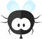 Funny cartoon fly. Flat icon