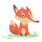 Funny cartoon fox character. Flat design Vector illustration.