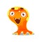 Funny cartoon friendly slimy monster. Cute bright jelly character vector Illustration