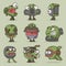 Funny cartoon game monsters