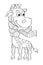 Funny cartoon giraffe with scarf