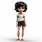 Funny Cartoon Girl Character Model Portrait In Maya