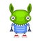 Funny Cartoon Green Alien. Vector