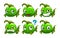 Funny cartoon green fish