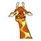 Funny Cartoon Grimace giraffe. Giraffe emotions
