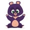 Funny cartoon Himalayan bear giving a hug. Big collection of cartoon forest animals. Vector illustration for children book.