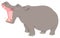 Funny cartoon hippopotamus animal character
