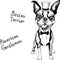 Funny cartoon hipster Boston Terrier breed smiling
