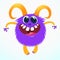 Funny cartoon horned monster