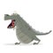Funny cartoon illustration of a dinosaur with open mouth