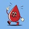 Funny cartoon illustration of a happy walking blood drop