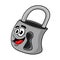 Funny cartoon lock . the design of the character. vector illustration