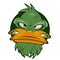 Funny cartoon logo of an angry duck