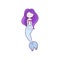 Funny cartoon mermaid. Patch, badge sticker. Icons, pattern for clothes, t-shirts, print, web design, postcards. Vector