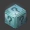 Funny cartoon metallic isometric question box.