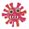 Funny cartoon microbe