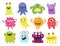 Funny cartoon monster cute alien character creature happy illustration devil colorful animal vector.