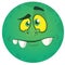 Funny cartoon monster face. Vector Halloween monster round avatar