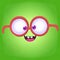 Funny cartoon monster face. Vector Halloween monster square avatar