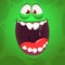 Funny cartoon monster face. Vector monster square avatar