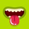 Funny cartoon monster mouth