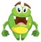 Funny cartoon monster. Scary green creature character